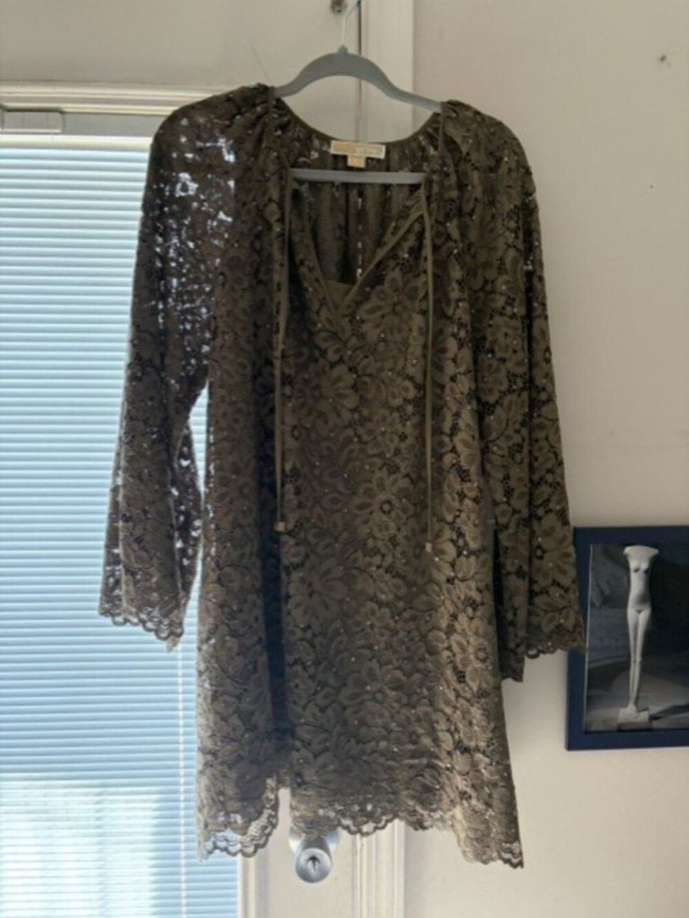 MICHAEL Michael Kors Studded Corded Floral Lace V-Neck Dress - Picture 4 of 7